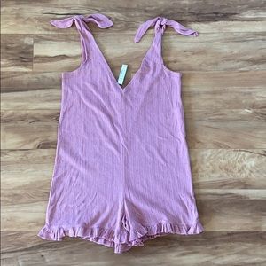 Madewell Pointelle Knit Tie-Strap Pajama Romper